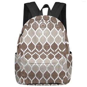 Sac à dos médiéval géométrique marron kaki rétro femmes homme sacs à dos école étanche pour étudiant garçons filles sacs pour ordinateur portable Mochilas