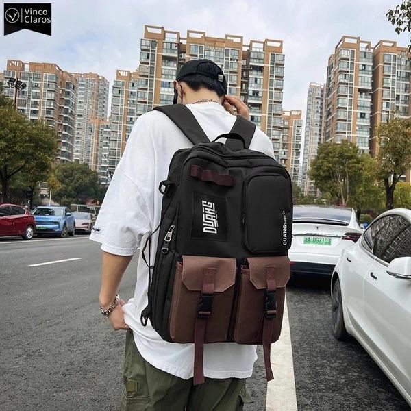 Sac à dos de grande capacité de grande capacité des sacs de voyage fonctionnels pour les hommes sac à école masculine multifonction