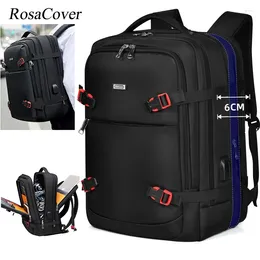 Sac à dos Men 45L grande capacité 17.3''Laptop avec port USB Backpacks extensibles Bags de voyage imperméables Oxford