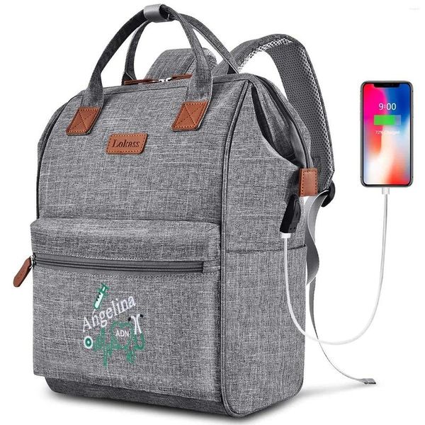 Sac à dos pour hommes et femmes, décontracté, Business, ordinateur portable 15.6 pouces, prise USB, cartable pour adolescents, sac de travail quotidien, gris