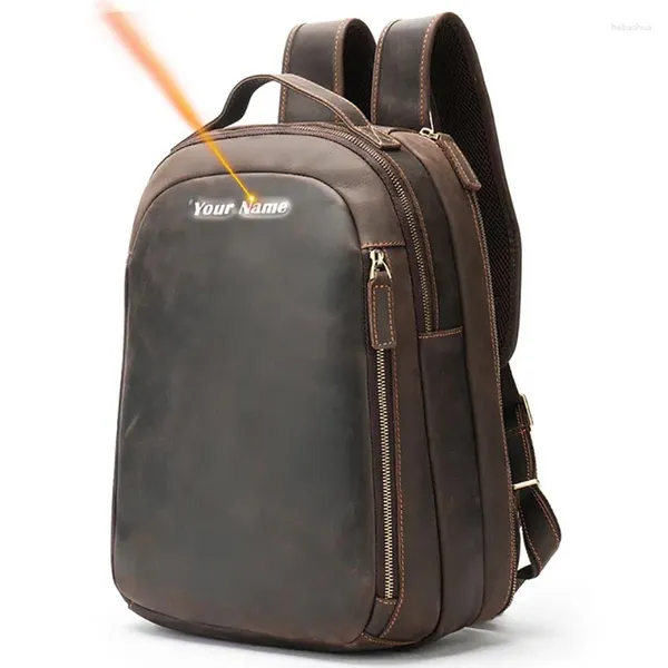 Mochila Men Crazy Horse Leather Fit de 14 