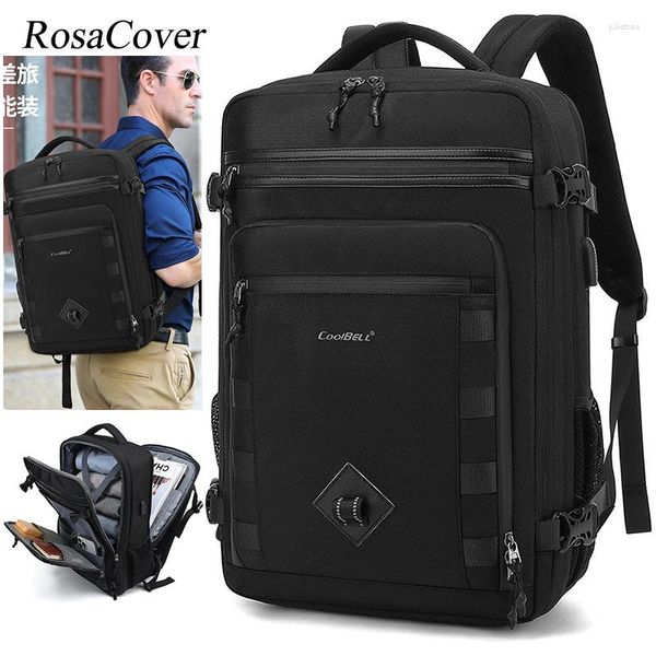 Mochila para hombre, paquete de viaje táctico al aire libre, equipaje multifuncional, ampliable, grande, impermeable, bolsa para ordenador portátil de 17,3 pulgadas