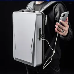 Sac à dos antivol pour hommes, valise PC de 17.3 pouces, coque rigide, bagage à main, ordinateur portable de jeu, sac étanche USB, voyage