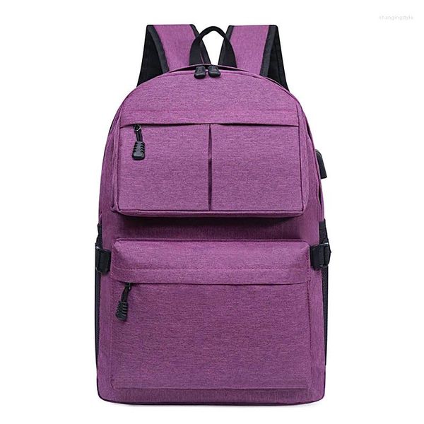 Sac à dos pour hommes, sac de voyage coréen, cartable décontracté pour étudiants, ordinateur Simple, Port USB, ordinateur portable pour femmes