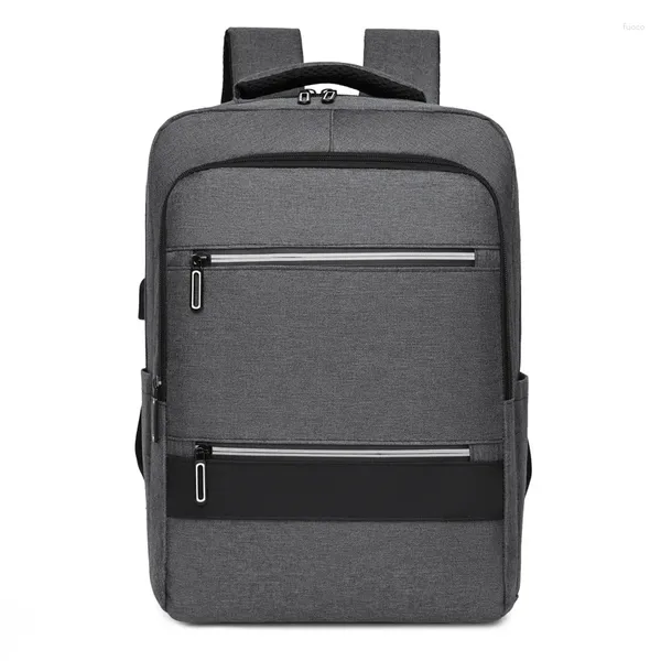 Mochila para ordenador portátil para hombre, mochila informal para ordenador de 15,6 pulgadas, carga USB, bolsa Oxford negra y gris, multifunción