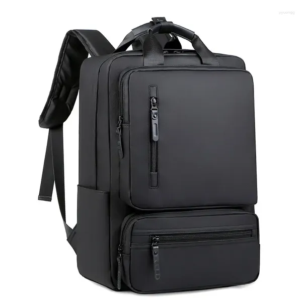 Mochila Bolsa para computadora portátil para hombres 15.6 pulgadas Marca de moda Ocio Gran capacidad Commuter College 20-35 litros Cremallera