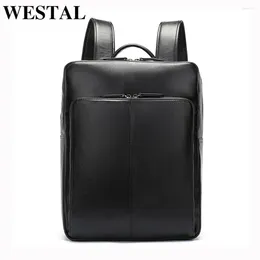 Sac à dos en cuir pour hommes, sac à dos pour hommes, école de styliste de mode, ordinateur portable de 14 pouces, sac à dos pour étudiant