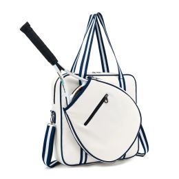 Sac à dos Sac de tennis pour hommes léger portable raquette de tennis sacs à bandoulière simples tissu imperméable bleu blanc ordinateur portable tenis squash padel sac à main