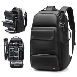 Sac à dos pour hommes, appareil photo SLR professionnel de voyage avec support de trépied détachable dans un ordinateur portable antivol 40l 17 pouces