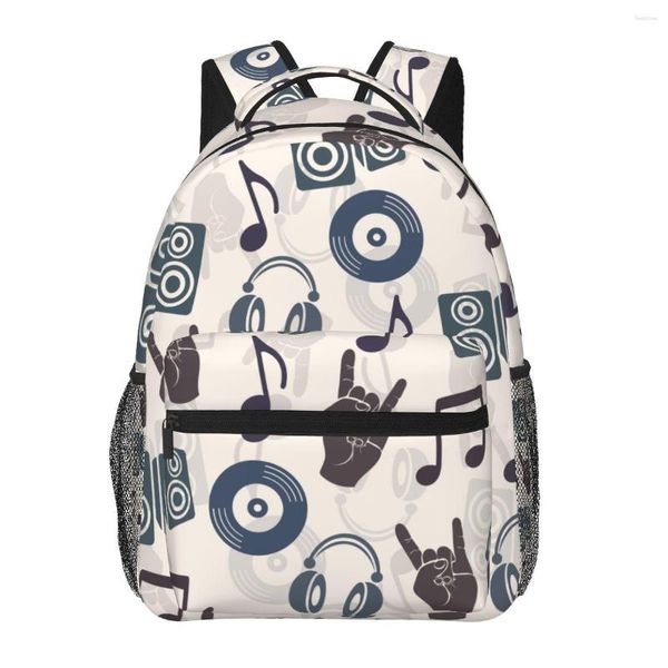 Mochila para hombres mujer al altavoces de música notas y dedos mochila de gestos para hombres 2023 bolsa de moda para estudiantes bookpack