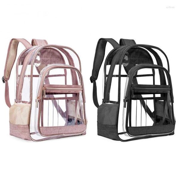 Mochila Hombres Mujeres Moda PVC Transparente Estudiantes Bolsa Escolar Casual Viaje Impermeable Playa Natación