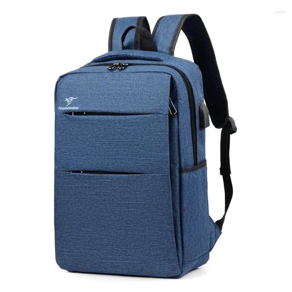 Mochila Hombres Mujeres Bolsa de hombros de gran capacidad USB Socket Schoolbag Viajes de negocios