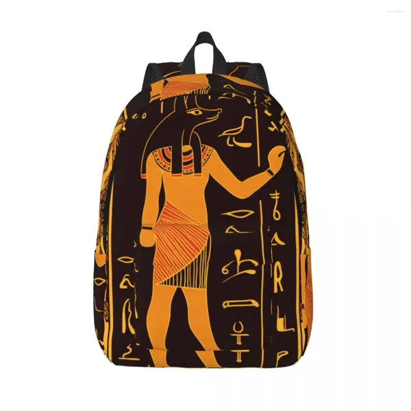 Sac à dos mascules femmes pour les étudiants rétro égyptiens dieux et anciens sac d'illustration de hiéroglyphes