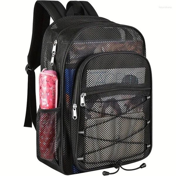 Sac à dos en maille transparent, bandoulière confortable, sac de Fitness, haute capacité, multifonctionnel, résistant à l'usure, pour les Sports de plein air