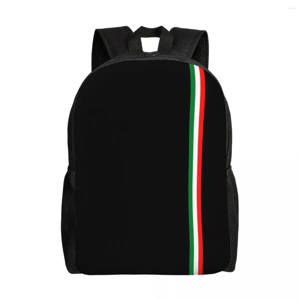 Sac à dos minimaliste Italie drapeau pour les hommes des femmes d'école de collège d'études de collège de livre d'administration de 15 pouces sacs de fierté italienne de 15 pouces