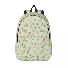 Sac à dos Menthe Vert Orange Ditsy Floral Femme Petits sacs à dos Garçons Filles Bookbag Sac à bandoulière Portabilité Ordinateur portable Sac à dos Sacs d'école