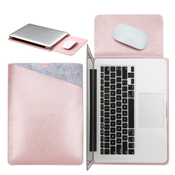 Mochila con alfombrilla para ratón, funda para portátil para Xiaomi Macbook Air 12 13, funda Retina Pro 13,3 15 15,6, funda de cuero para portátil a la moda