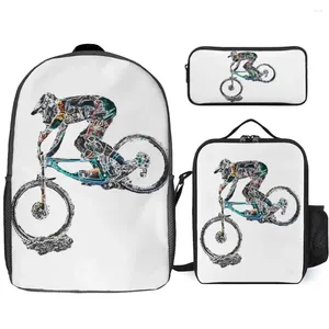 Backpack Mtb Mountain Bike Cycling Classic 13 Firm Cosy Counder Roll 3 in 1 Set 17 pouces sac à lunch Écoles de stylo vintage