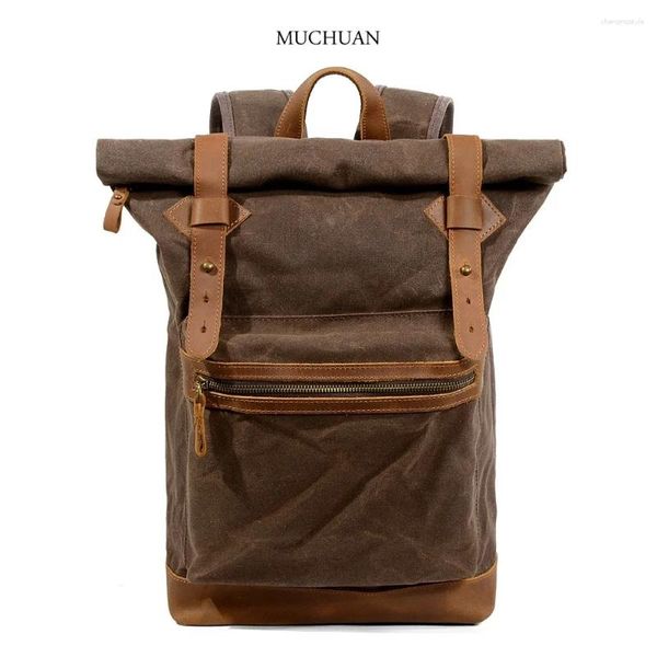 Mochila Muchun personalizado resistente al desgaste casual para hombres y mujeres impermeable batik lona viaje al aire libre bolsa de senderismo