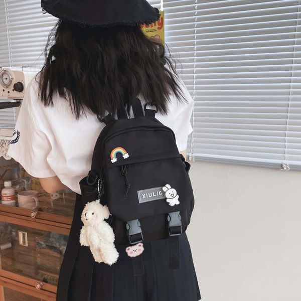 Sac à dos polyvalent tendance petites femmes Ins outillage sac d'école mignon pour adolescentes coréenne japonaise Harajuku sac à livres pour femmes