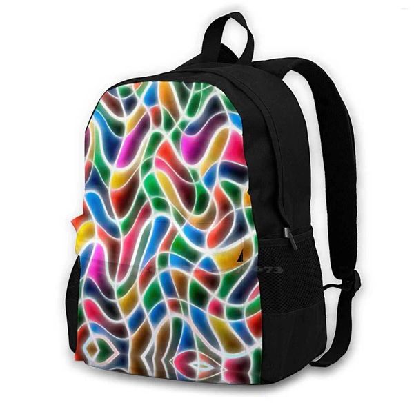 Sac à dos multicolore abstraction neon cadeau homme femme jeune t-shirt tasque tasse de téléphone coque de voyage de voyage pour ordinateur portable