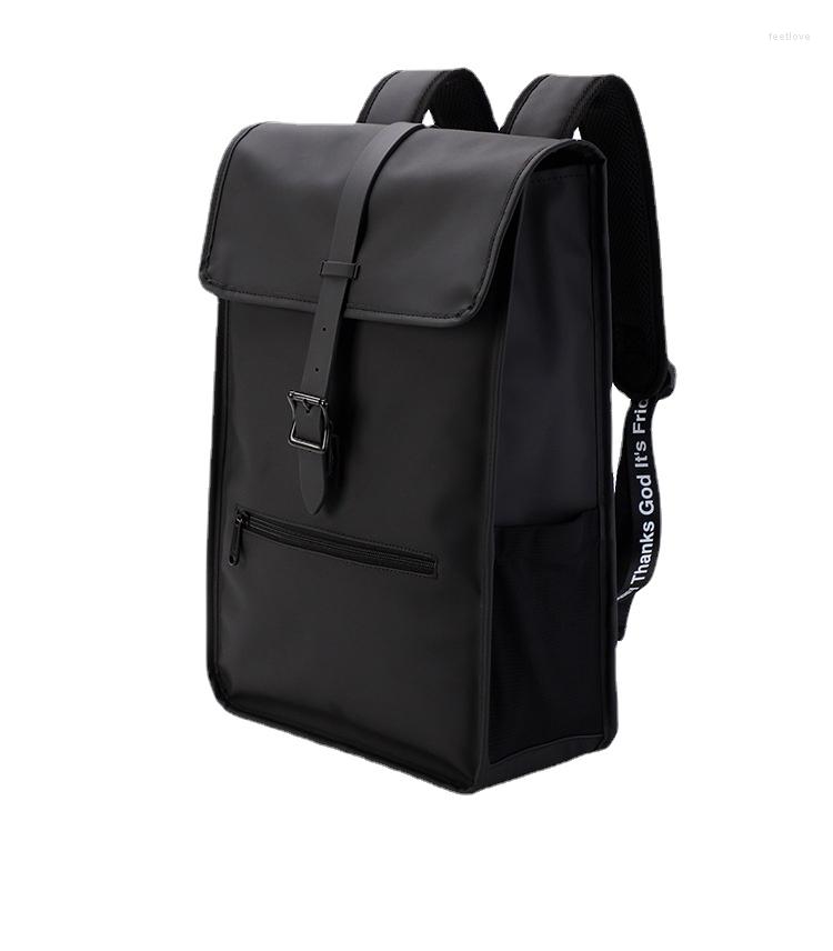 Mochila multifuncional impermeable para hombres, mochila escolar de lujo para el campus, mochilas de cuero de negocios, bolsa de viaje para ordenador portátil de PU de 15,6 pulgadas