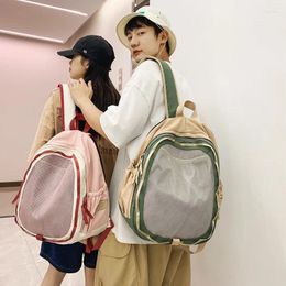 Backpack Net Design Nylon Nylon Women's Men Bag Capacidad Bolsa de viaje Unisex Unisex Multicape Girl Girl Bag 2024