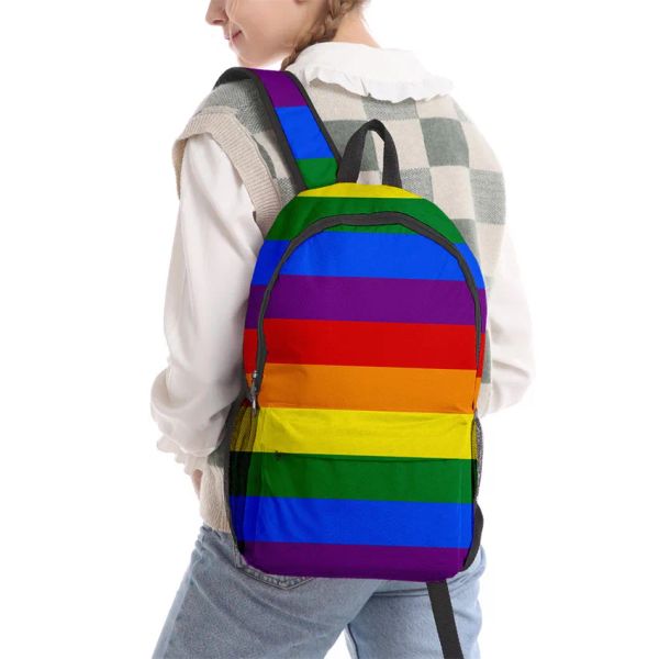 Mochila New in Pride LGBT Rainbow Bag Mochila de nailon 3D, Mochila para hombres y mujeres, mochilas de viaje informales, Mochila para ordenador portátil