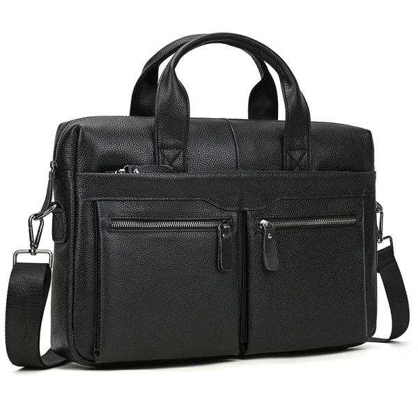 Sac à dos Newsbirds nouvelle mode mallette en cuir noir pour hommes mâle véritable hommes pochette d'ordinateur sacs à main travail fourre-tout Style coréen