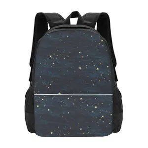 Sac à dos Night Sky Stars Midnight Blue classique de base en toile pour école, sac à dos décontracté, bureau pour homme et femme