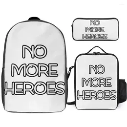 Mochila No More Heroes Classic En Venta 3 En 1 Juego Bolsa De Almuerzo De 17 Pulgadas Bolígrafo Manta Duradera Rollo Acogedor Picnics