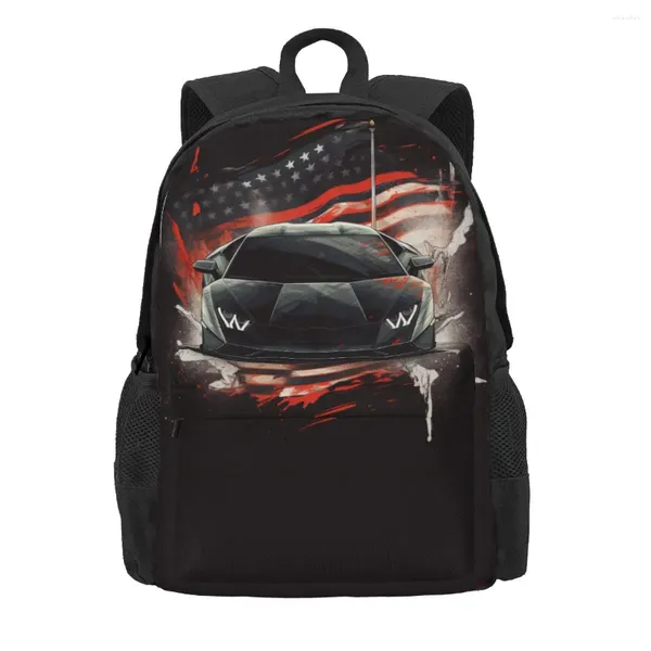 Sac à dos Noble Sports Car Boy Road Print Backpacks Polyester Kawaii High School Sacs Trekking Colorful Rucksack