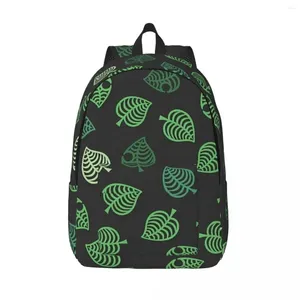 Mochila Nook Leaf Aloha - Verde Sobre Gris Mujer Mochila Pequeña Bolso Bandolera Impermeable Portabilidad Mochila Viaje Escuela