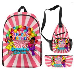 Mochila novedoso novedad gracios rincones 3pcs/set 3d impreso estudiante bookbag de viajes laptop daypack back back bag estuche