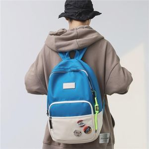 Sac à dos Nylon hommes 2023 tendance contraste couleur sac d'école pour filles grande capacité Couple voyage sacs à dos sac à dos étanche