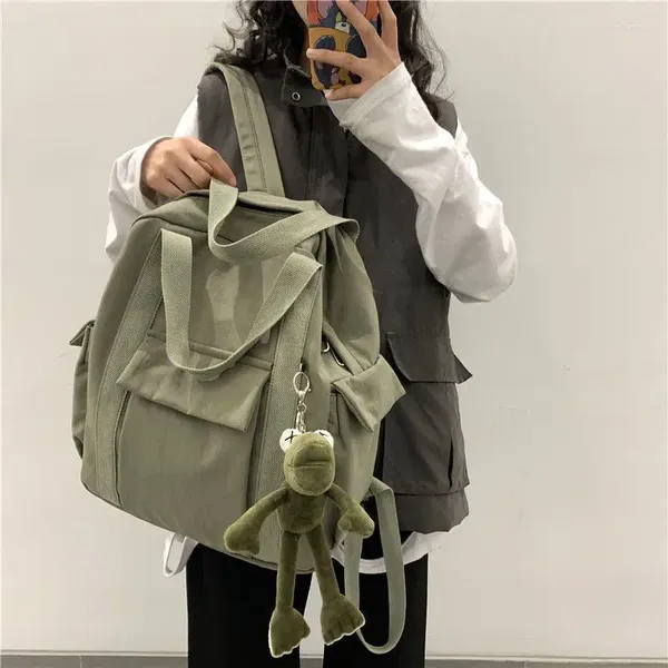 Mochila Nylon Escuela Aprendizaje Portátil Chica Niño Bolsa Moda Tendencia Deportes Senderismo Viaje Bicicleta