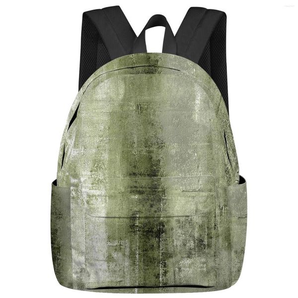 Mochila pintura al óleo hierba abstracta verde mujeres hombre Mochilas escuela impermeable para estudiantes niños niñas bolsas para ordenador portátil Mochilas