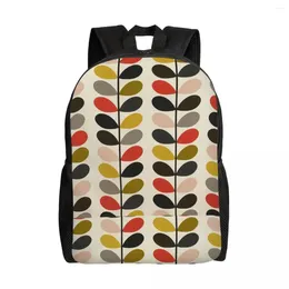 Sac à dos orla kiely multi-tige sac à dos pour femmes hommes masculins collégiaux bookbag s'adapte à des fleurs d'ordinateur portable de 15 pouces sacs abstraits floraux