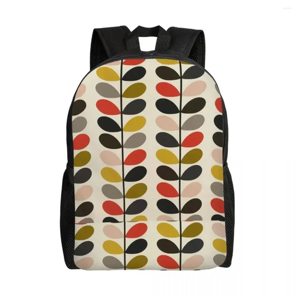 Sac à dos orla kiely multi-tige sac à dos pour femmes hommes masculins collégiaux bookbag s'adapte à des fleurs d'ordinateur portable de 15 pouces sacs abstraits floraux