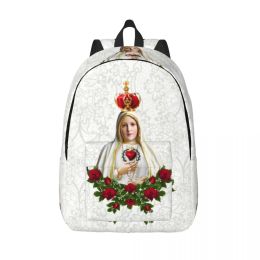 Sac à dos Notre-Dame de Fatima Vierge Marie Sac à dos pour ordinateur portable Femmes Hommes Sac à dos décontracté pour étudiants du Collège Portugal Rosaire Sac catholique