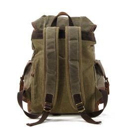 Sac à dos en plein air hommes décontracté école sacs pour ordinateur portable adolescents grande capacité Style militaire Vintage voyage toile randonnée sac à dos