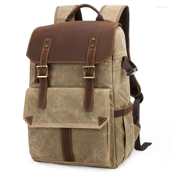 Sac à dos extérieur extérieur canvas tendance vintage dslr hommes femme pographie sac caméra épaule pour numérique unisexe grand sac à dos