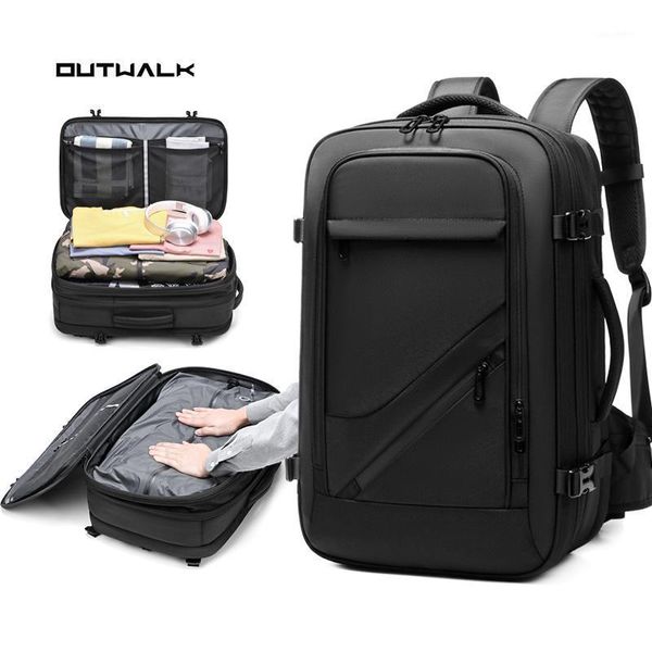 Sac à dos OUTWALK homme 60 L multifonction mode 17 pouces sacs à dos pour ordinateur portable sac antivol Compression sous vide sac à dos pour hommes