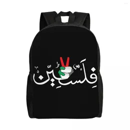 Rugzak Palestina Arabische kalligrafie Naam met Palestijnse vlag Hand Backpacks voor School College Bookbag Past 15 inch laptopzakken