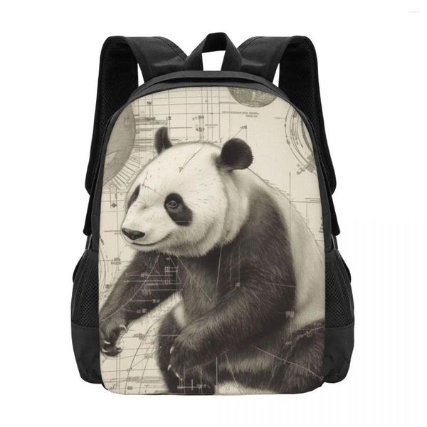 Sac à dos panda haut de détail crayon dessin trekking sacs sacs femelles sacs de sacins décontractés design.