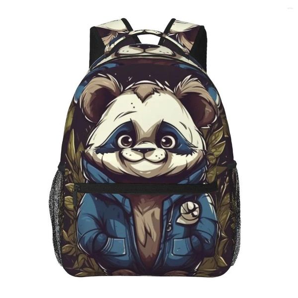 Backpack Panda Nature Style Cartoon Outdoor Sac à dos Teen Designer Grands sacs de lycée Casual Rucksack