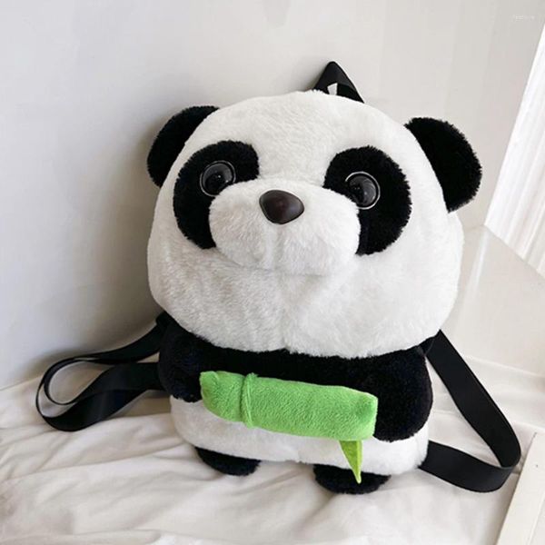 Mochila Panda Felpa Niños Adulto Moda Animal Lindo Casual Simple Correa Ajustable Kawaii Niñas Niños Bolsa