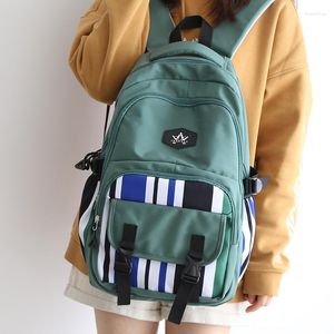 Mochila con paneles para mujer, bolso de viaje Kawaii impermeable a la moda, grande, para chica, Harajuku, bolsos para ordenador portátil a la moda