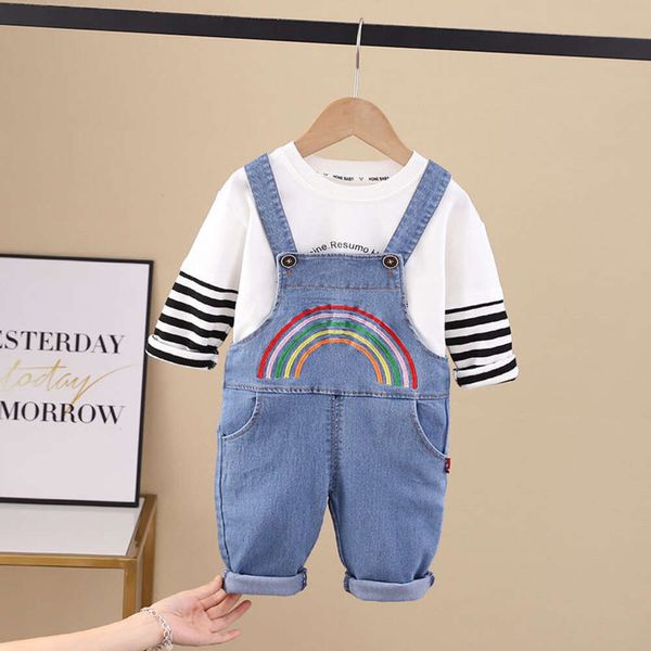 Ensemble sac à dos et pantalon pour bébés et enfants garçons, ensemble deux pièces à manches longues, tendance, nouvelle collection printemps-automne 2023