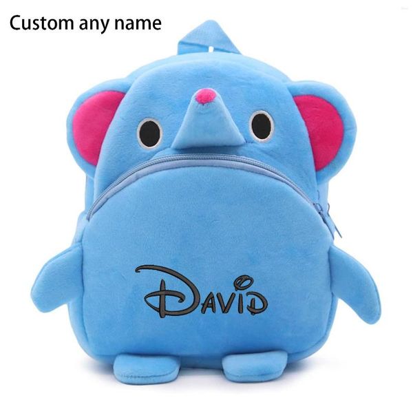 Sac à dos personnalisé brodé mignon petit enfant en bas âge enfants personnalisé n'importe quel nom en peluche Animal dessin animé Mini enfants sac pour fille garçon